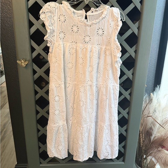 Shop The Mint Dresses & Skirts - White Eyelet Tiered Dress - Lightweight Summer Style